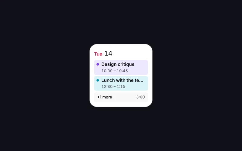 Today Events Widget