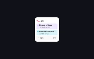 Preview of Today Events Widget