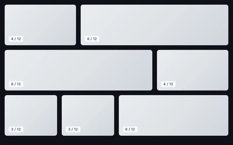 Grid with asymmetrical columns